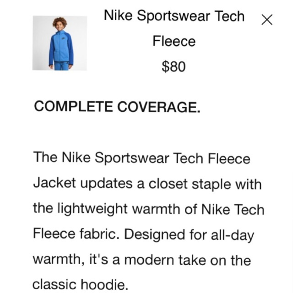 Nike Boys’ Tech Pack Tech Fleece Full Zip Hoodie - Picture 6 of 7